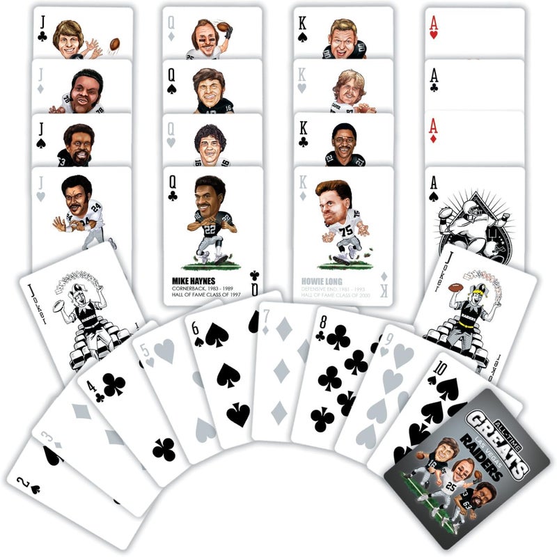 Master Pieces Family Games - NFL Las Vegas Raiders All-Time Greats Playing Cards - Officially Licensed Playing Card Deck for Adults, Kids, and Family - Image 2